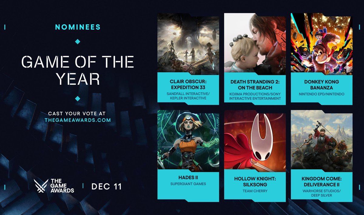 The Game Awards 2025 Adayları Açıklandı